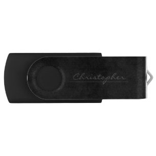 Sophosticated Signature Mottled Black Flash Drive