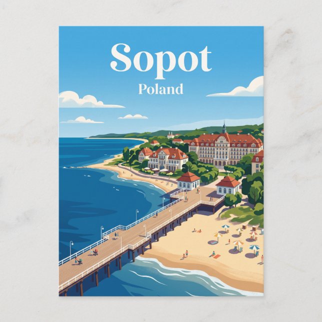 Sopot Poland Postcard (Front)