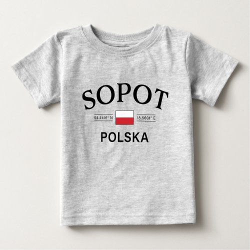 Sopot Polska Poland Polish Coordinates Baby T_Shirt