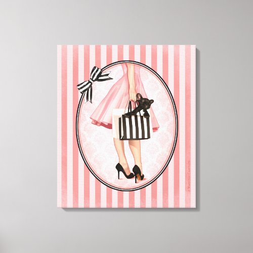 Sopping in the fifties canvas print