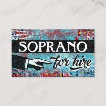 Soprano For Hire Business Cards - Blue Red by NeatBusinessCards at Zazzle