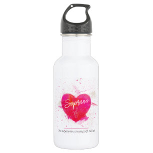 Soprano Musical Heart Singing Part Stainless Steel Water Bottle