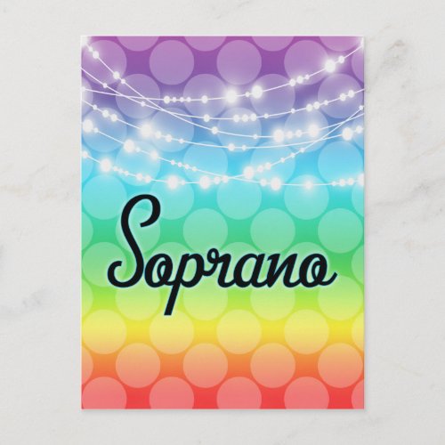 Soprano Rainbow LGBT Gay Lights Singer Postcard