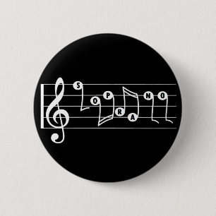 Soprano Singer Musical Button (black)