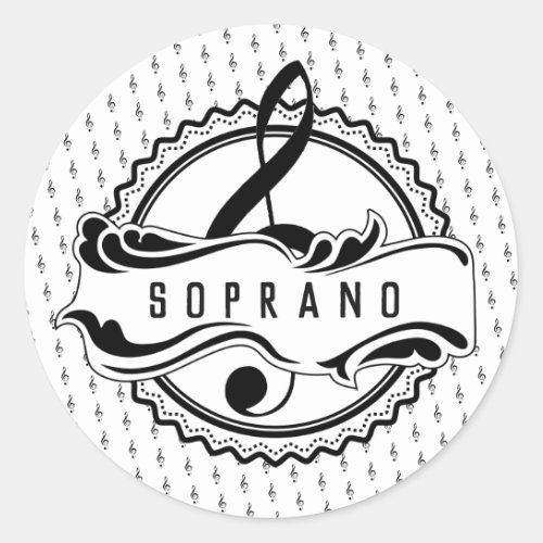 Soprano Singer Musical Note Sticker