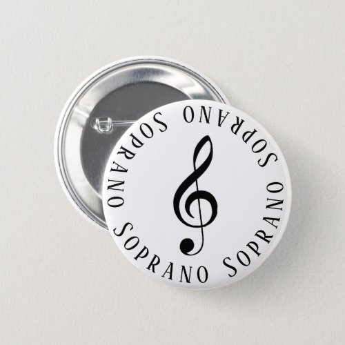 Soprano Singer Treble Clef Button