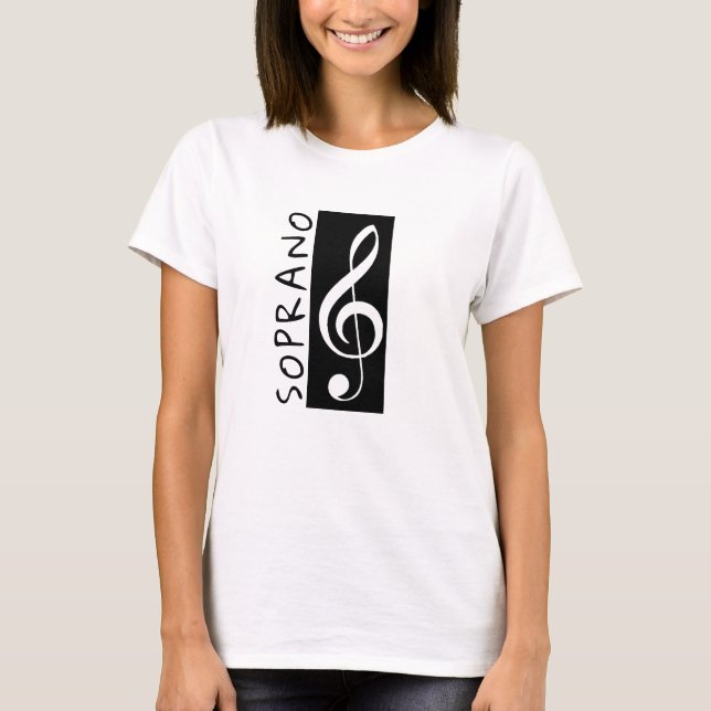 Soprano Singer Treble Clef Music Chorus T-Shirt (Front)