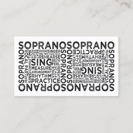 Customizable Soprano Typography Business Card