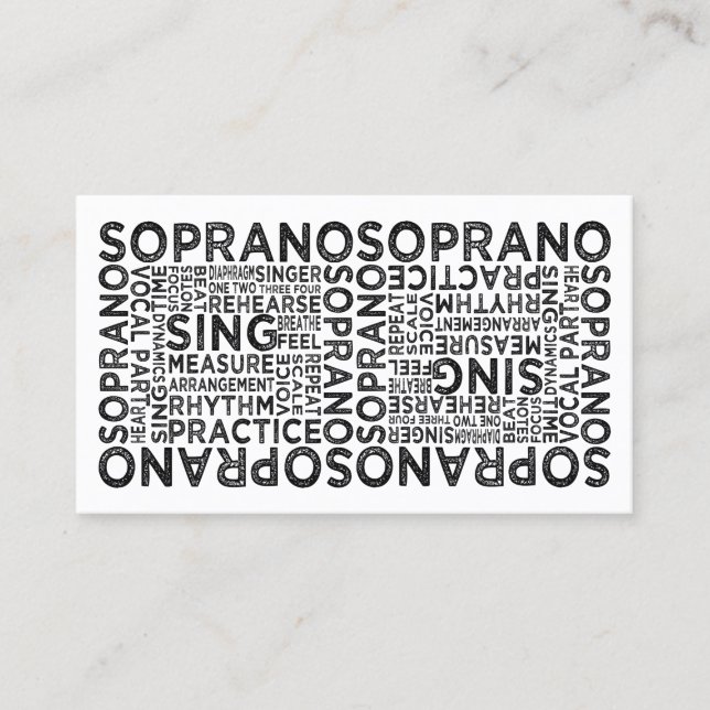 Soprano Typography Business Card (Front)