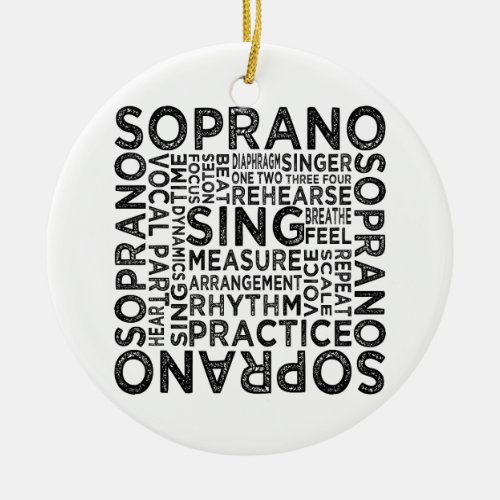 Soprano Typography Ceramic Ornament