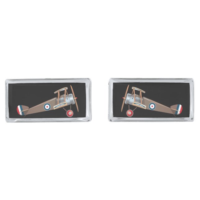 Sopwith Camel Airplane Cufflinks (Front)