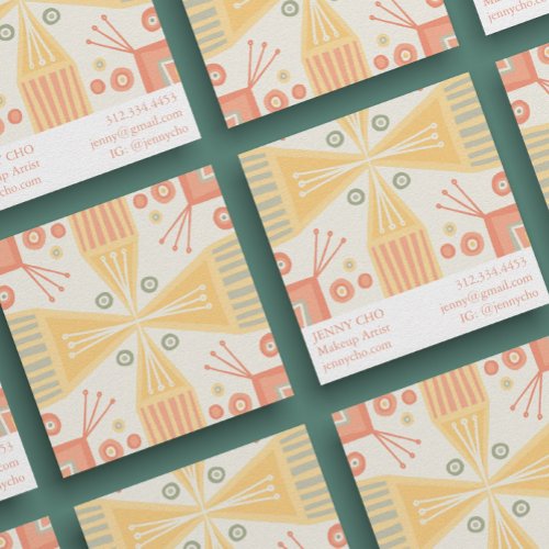 Sorbet Geometric Chic Modern Unique  Square Business Card