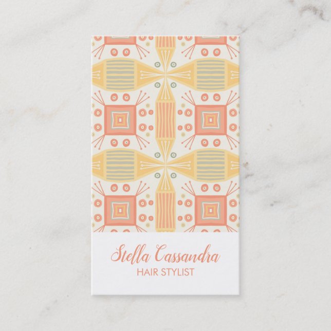 Sorbet Geometric Tile Pattern Business Card (Front)