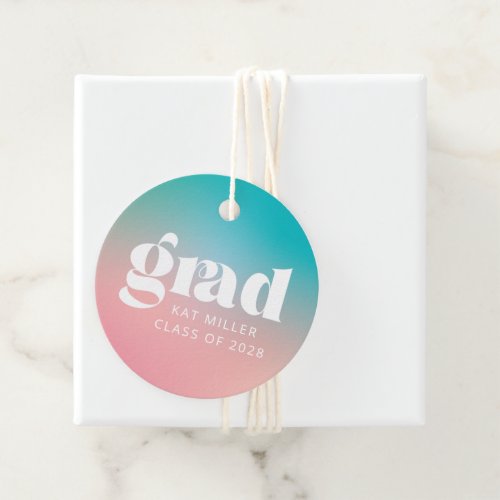 Sorbet Gradient Graduation Party Favor Tags