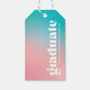 Sorbet Gradient Graduation Party Gift Tags