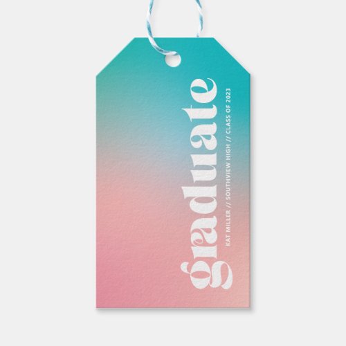 Sorbet Gradient Graduation Party Gift Tags