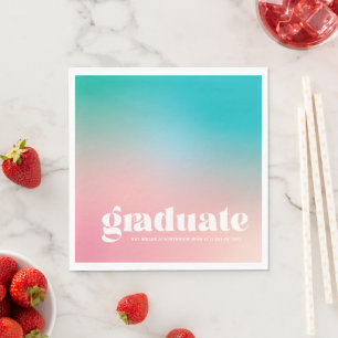 Sorbet Gradient Graduation Party Napkins