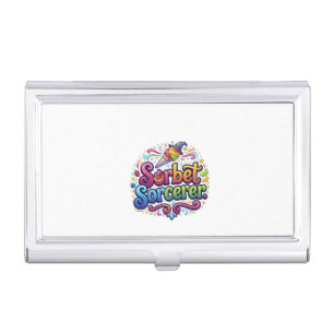 Sorbet Sorcerer – Magical Dessert Pun T-Shirt Business Card Case