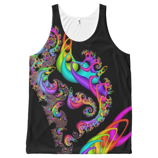 Sorbet Swirl Fractal All-Over-Print Tank Top (Front)