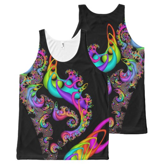 Sorbet Swirl Fractal All-Over-Print Tank Top (Front and Back)