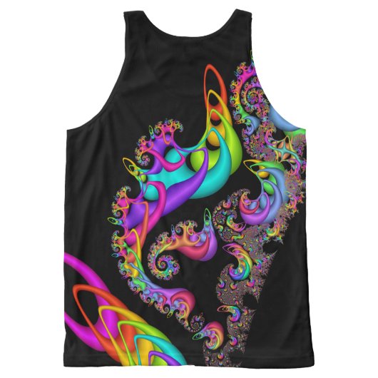 Sorbet Swirl Fractal All-Over-Print Tank Top (Back)
