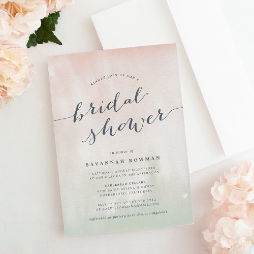 Sorbet Watercolor Pastel Bridal Shower Invitation