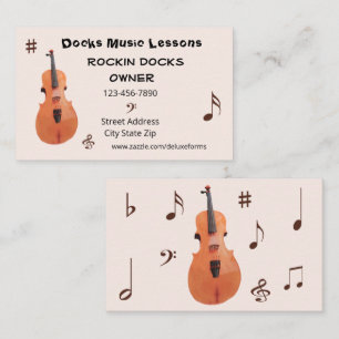 Sorbus Guitar Musical Notes Business Card