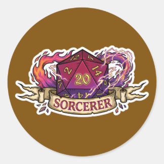 Sorcerer D20 Class Crest Sticker - Funny D&D Sorce