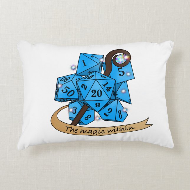 Sorcerer Dice Design Accent Pillow (Front)