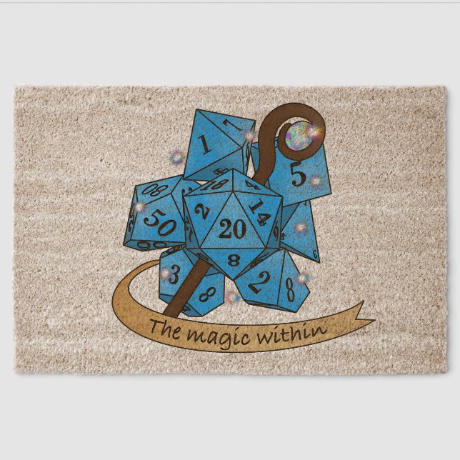 Sorcerer Dice Design Fiber Doormat (Front)