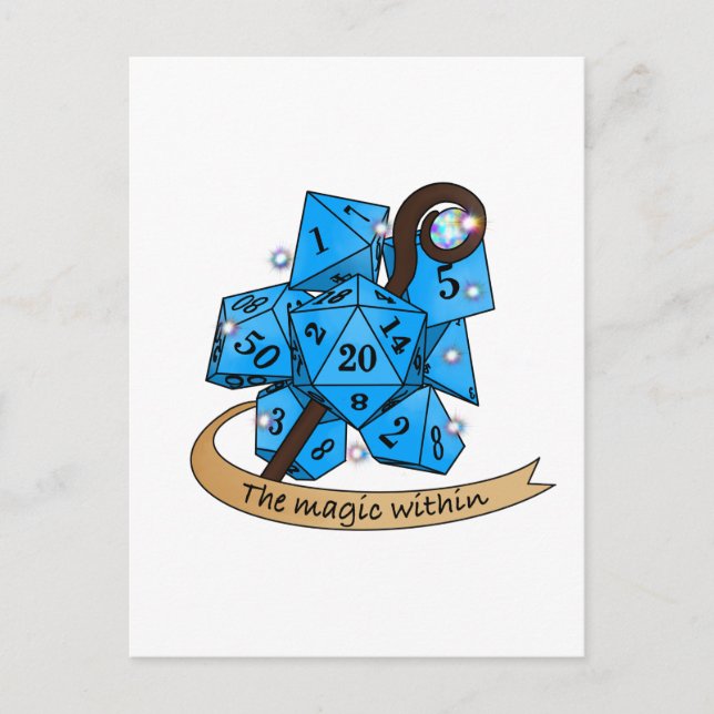 Sorcerer Dice Design Holiday Postcard (Front)