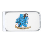 Sorcerer Dice Design Silver Finish Money Clip