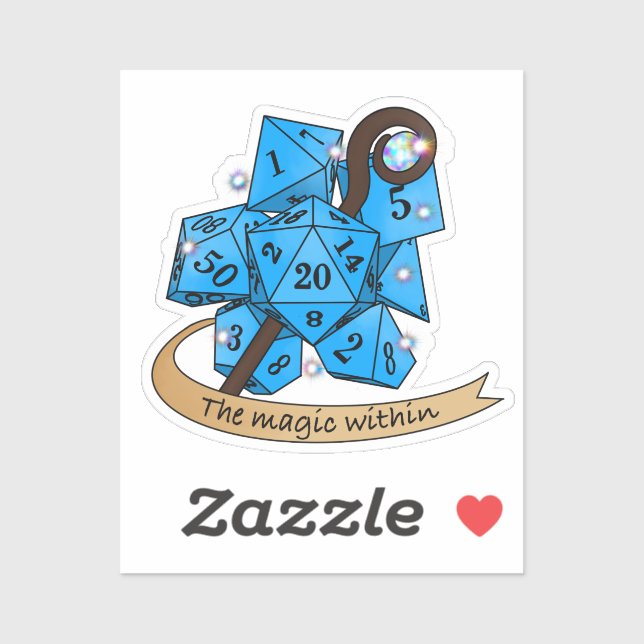Sorcerer Dice Design Sticker (Sheet)