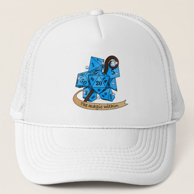 Sorcerer Dice Design Trucker Hat (Front)