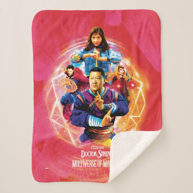Sorcerer Supreme & Allies Mystic Graphic Sherpa Blanket (Front)