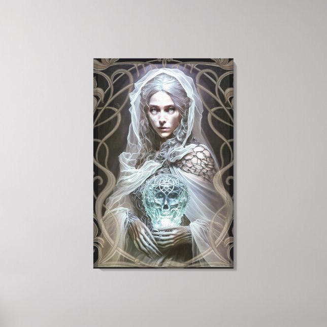 Sorceress, Dark Fantasy Female, Oracle Canvas Print (Front)