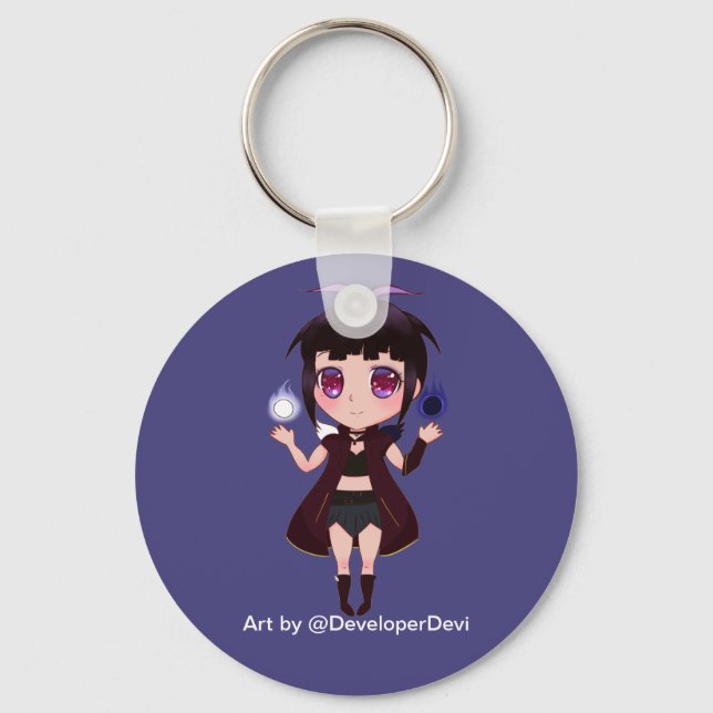 Sorceress Halcy Keychain (Round) (Front)