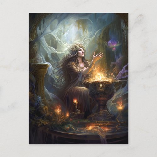 Sorceress Witch Fantasy Art Postcard