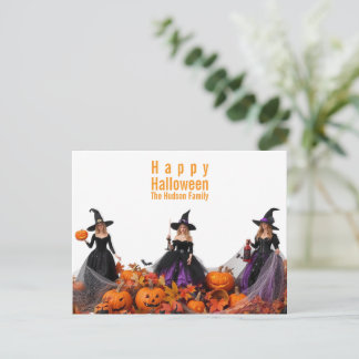 Sorcery Halloween Family Holiday Postcard