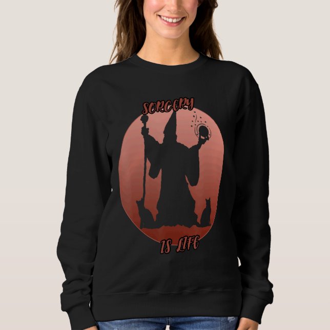 Sorcery Shadow In A Red Circle Sweatshirt (Front)