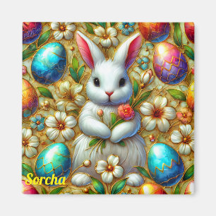 SORCHA ~ Easter Bunny and Eggs ~ Magnet