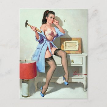 Sore Thumb Pin Up Postcard by Vintage_Art_Boutique at Zazzle