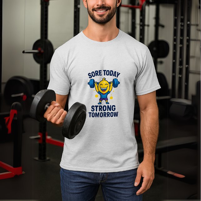 Sore Today Strong Tomorrow Funny Gym Workout Motiv T-Shirt (Creator Uploaded)