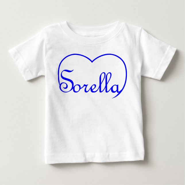 Sorella Italian Sister heart Blue Baby T-Shirt (Front)