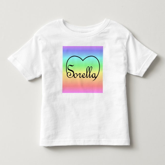 Sorella Italian Sister heart rainbow Toddler T-shirt (Front)