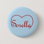 Sorella Italian Sister heart Red Button