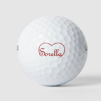 Sorella Italian Sister heart Red Golf Balls