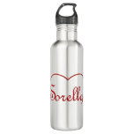 Sorella Italian Sister heart Red Stainless Steel Water Bottle