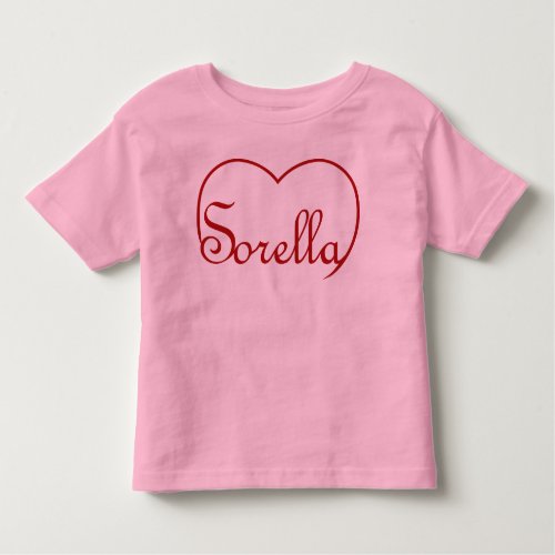 Sorella Italian Sister heart Red Toddler T_shirt