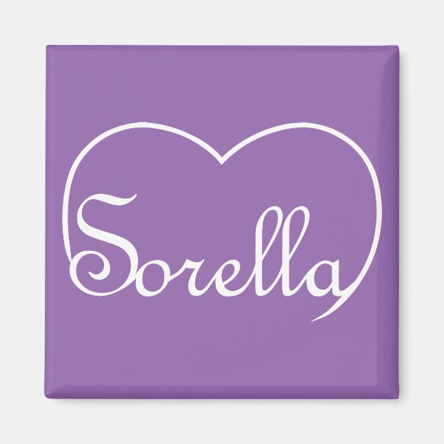 Sorella Italian Sister heart white Magnet (Front)